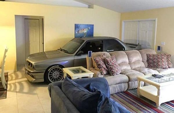 People are parking the cars in their living rooms because a heavily Matthew hurricane is coming